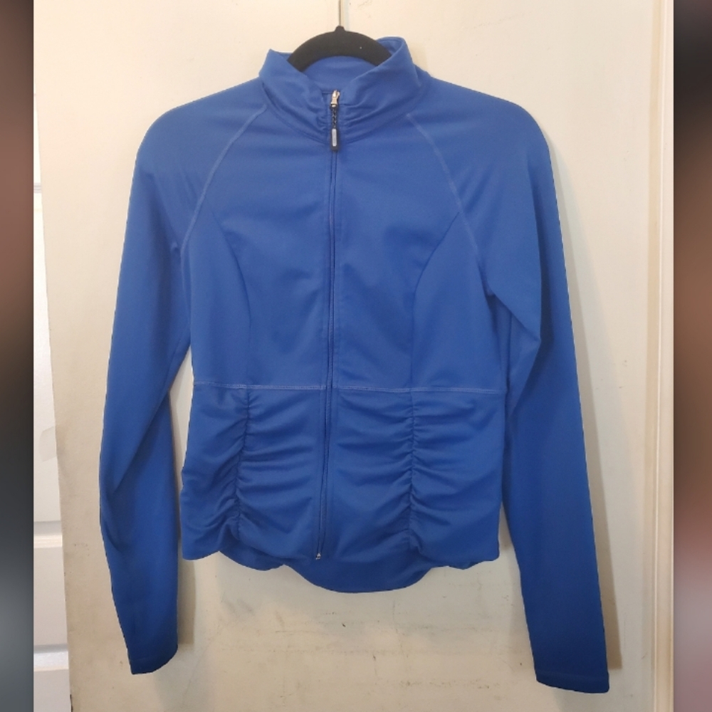 Blue Calvin Klein Ruched Zip Active Jacket - S